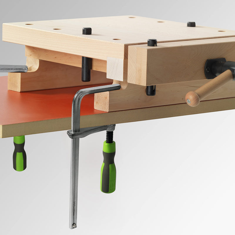 T-Track Hold Down Clamps for Woodworking, Quick Screw Guide Rail Clamp, 8' Capacity x 2-3/8' Throat Depth, 530 lbs Clamping Force, Green, 2 Pack