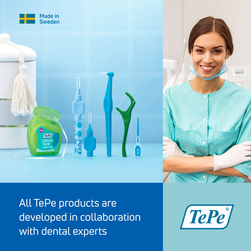 TePe Pack of 25 Interdental Brush Original, Soft Dental Brush for Teeth Cleaning, 5, Green 0.8 mm