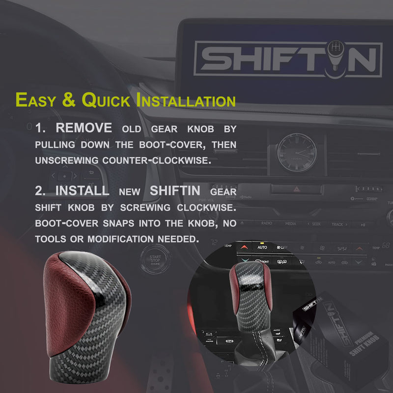Gear Shift Knob Shifter for Lexus ES GS GX is NX RC RX 200t 300 350 3450h 450hL 350L (Rioja Red Rose/Carbon Fiber Pattern) Rioja Red Rose / Carbon Fiber Pattern