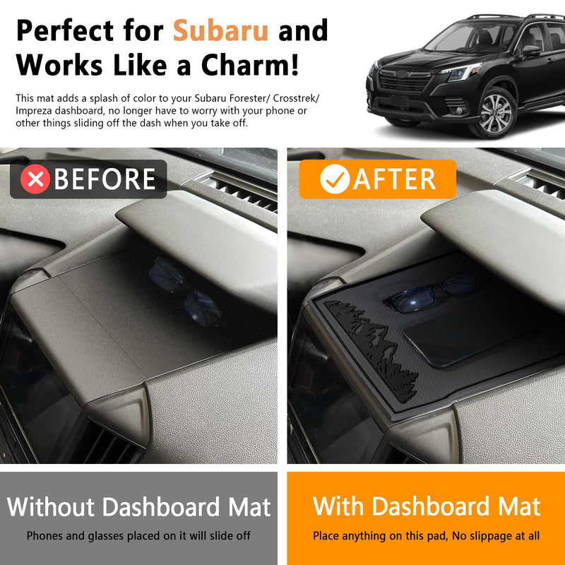 Dashboard Mats for Subaru Crosstrek Accessories 2023-2018, Forester 2019-2024, Impreza 2018-2023, Interior Non-Slip Dash Mat Pad Liner (Black) 2018+ black
