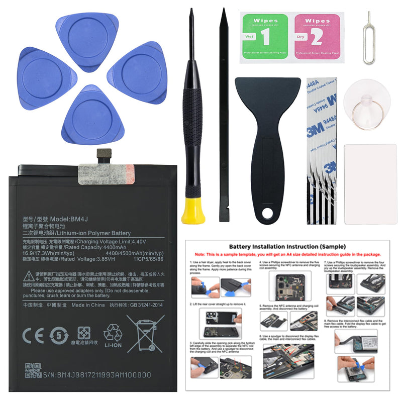 New Upgraded Battery for Redmi Note 8 Pro, BM4J Replacement Battery Compatible with Redmi Note 8 Pro, with Repair Tools & Instruction