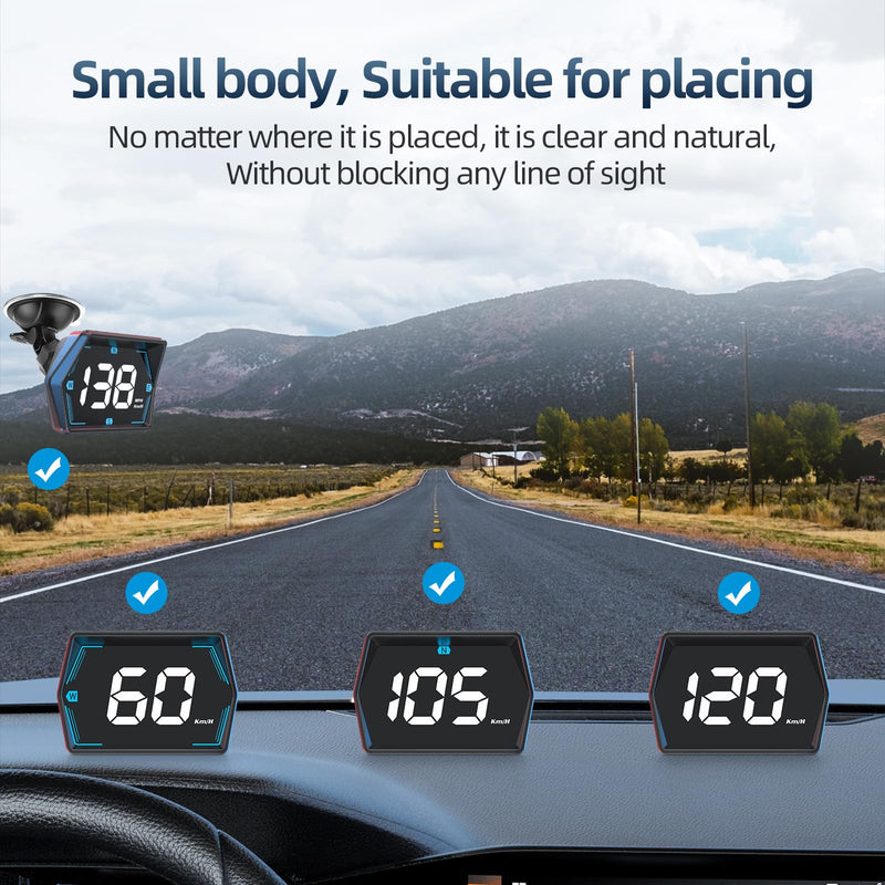 Universal Car HUD GPS Speedometer G20 Car Heads-up Display Plug and Play with USB Connection,Displays MPH, Comes with Compass Over Speed Alert HD Display Speedometer for All Vehicles