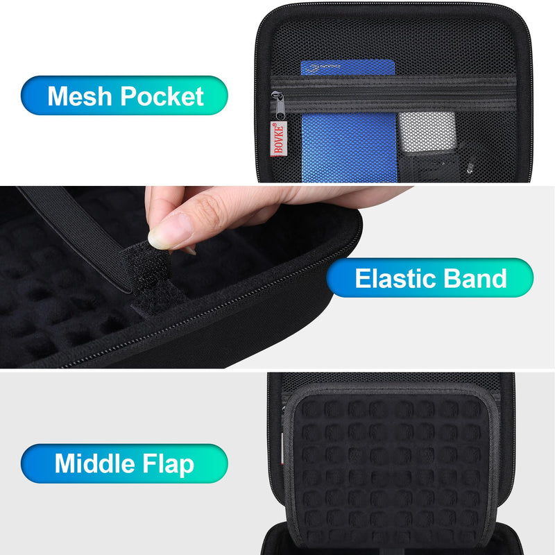 BOVKE Hard Drive Case for WD Elements My Book Seagate Expansion Desktop External Hard Drive HDD 6TB 8TB 10TB 12TB 14TB 16TB 18TB 20TB, 3.5 Inch Portable Desktop HDD Carrying Case, Black+Black