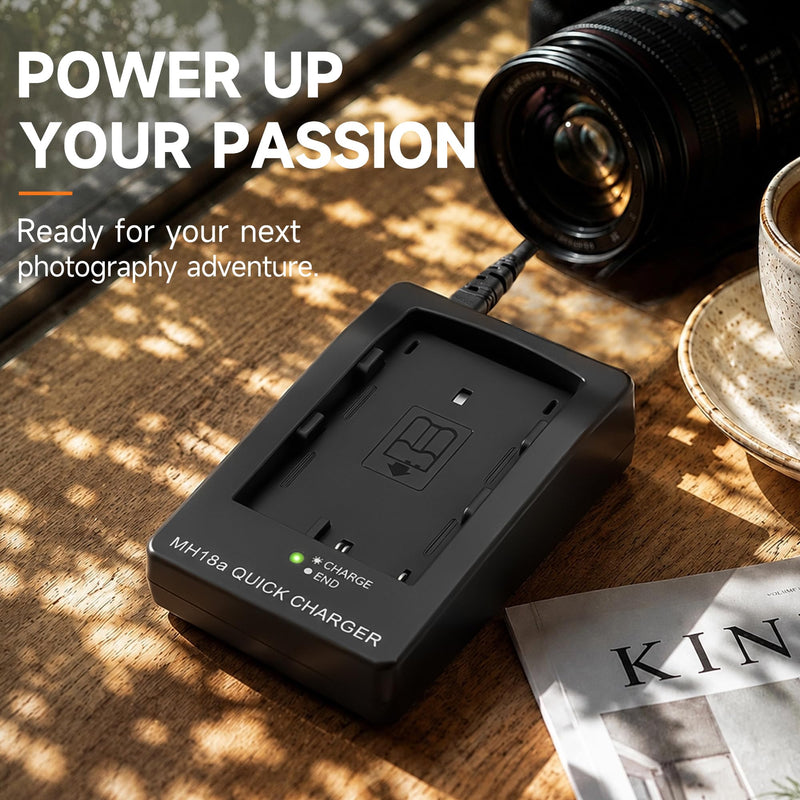 MH-18a Battery Charger for Nikon D90, D80, D700, D300, D300s, D200, D70, D70s, D50, D100 Digital SLR Cameras, EN-EL3 EN-EL3e EN-EL3a Quick Charging Base with US AC Power Cord, Replacement MH-18