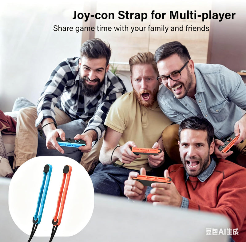 Arvytosty Wrist Straps Compatible with Nintendo Switch 2, Replacement Wrist Strap for Joycon 2 Controller, Safety Lanyard for Joy Con 2 (Blue&Red) Blue&Red