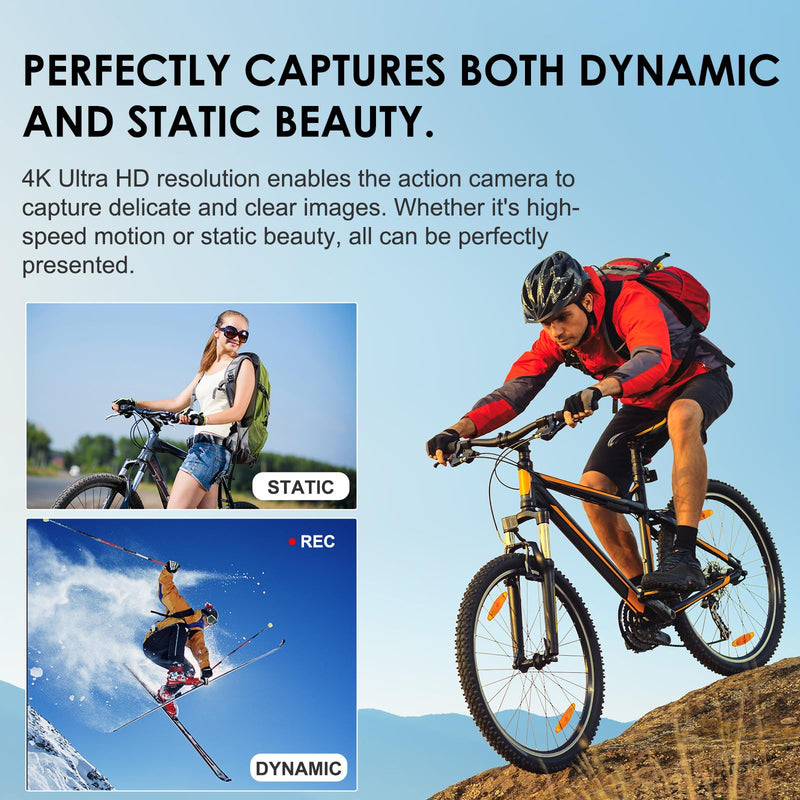 4K Body Cameras with Audio and Video Recording, WiFi Portable Vlogging Camera 350° Rotation, 6HR Battery, Mini Action Camera for Travel, Work Records, Covert Recording 64GB Card Included.