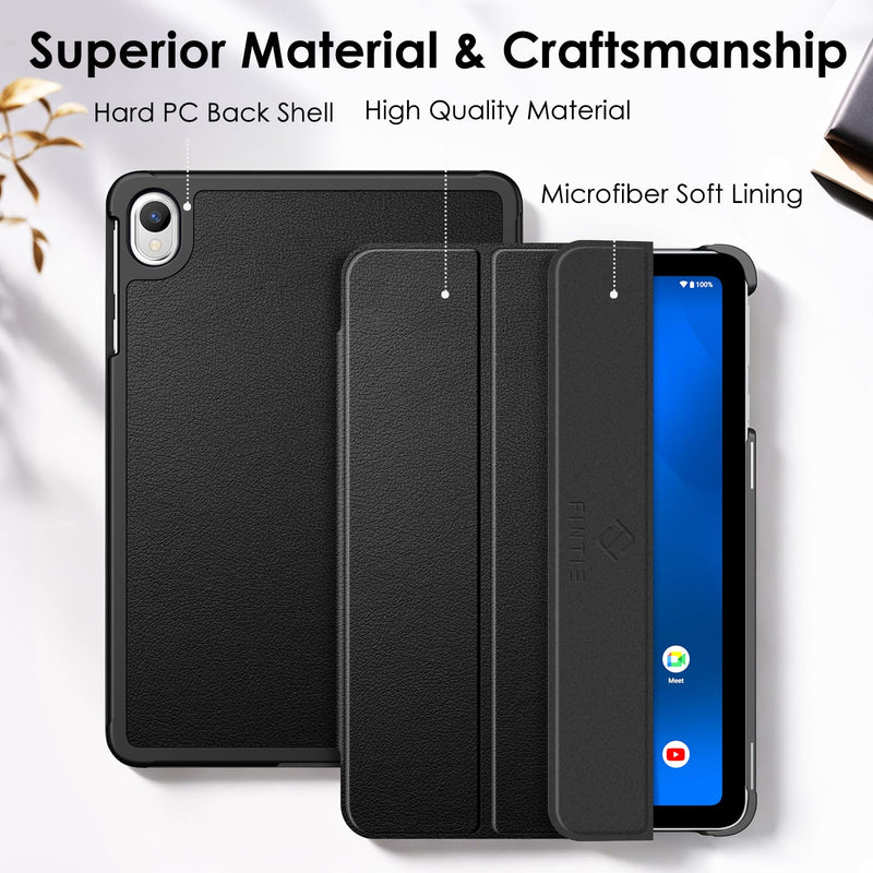 Fintie Slim Case for Onn 8.1" Core Tablet (2026 Model) - Black | Premium Vegan Leather Lightweight Hard Shell Stand Cover Compatible with Compatible with Onn 8.1 Inch Gen5 Tablet