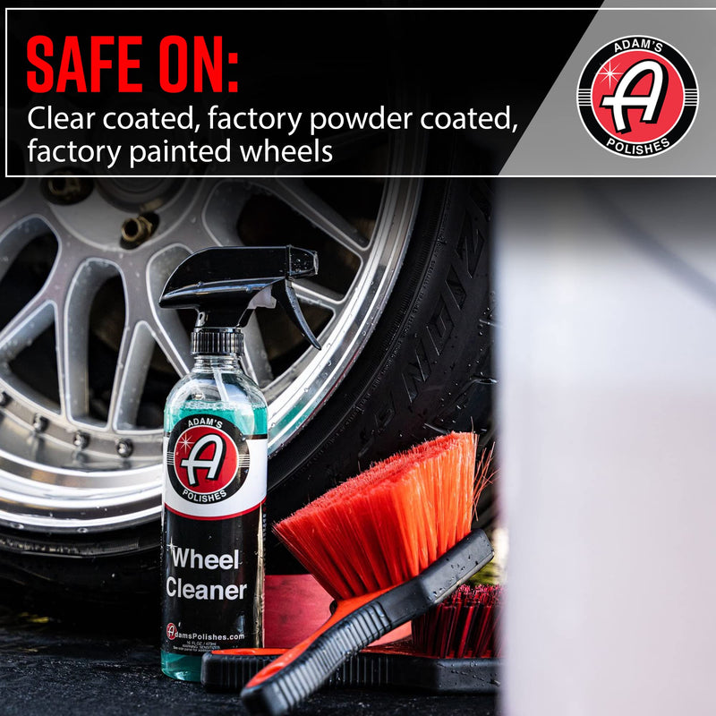 Adam's Polishes Wheel Cleaner 16oz - Tough Wheel Cleaning Spray for Car Wash Detailing | Rim Cleaner & Brake Dust Remover | Safe On Chrome Clear Coated & Plasti Dipped Wheels | Use w/Wheel Brush 16 Fl Oz (Pack of 1)