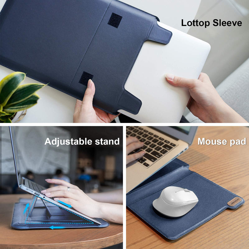 Nillkin Laptop Sleeve 15.6 inch,MacBook Air Sleeve Case with Laptop Stand and Mouse Pad,2 Stand Modes,Slim Protective Cover for MacBook Air M4,Air 15,Samsung/HP/Dell/Asus 15-16 Inch Notebook,Blue Blue