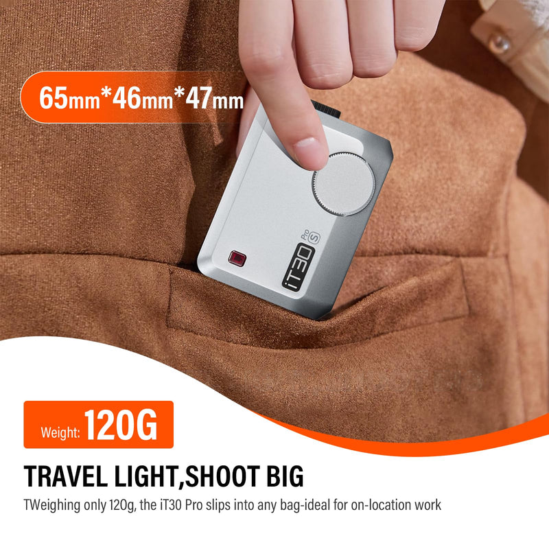 Godox iT30 Pro O Mini TTL Flash for Olympus Panasonic Cameras Godox iT30Pro O- Wireless Master & Receiver 2.4G Wireless Touchscreen, GN15, 1/8000s HSS Speedlite, Built-in Diffuser and Lithium Battery IT30 PRO O (Silver)