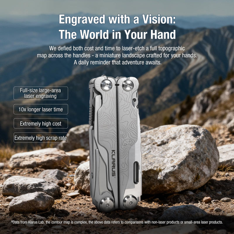 Klarus MT07 20-in-1 Multitool, Heavy Spring Pliers, Topographic Texture Finish, Dual Lock System, High-Carbon Stainless Steel, Includes Nylon Sheath – Pocket Tool for EDC, Outdoor, and Gifts Silver