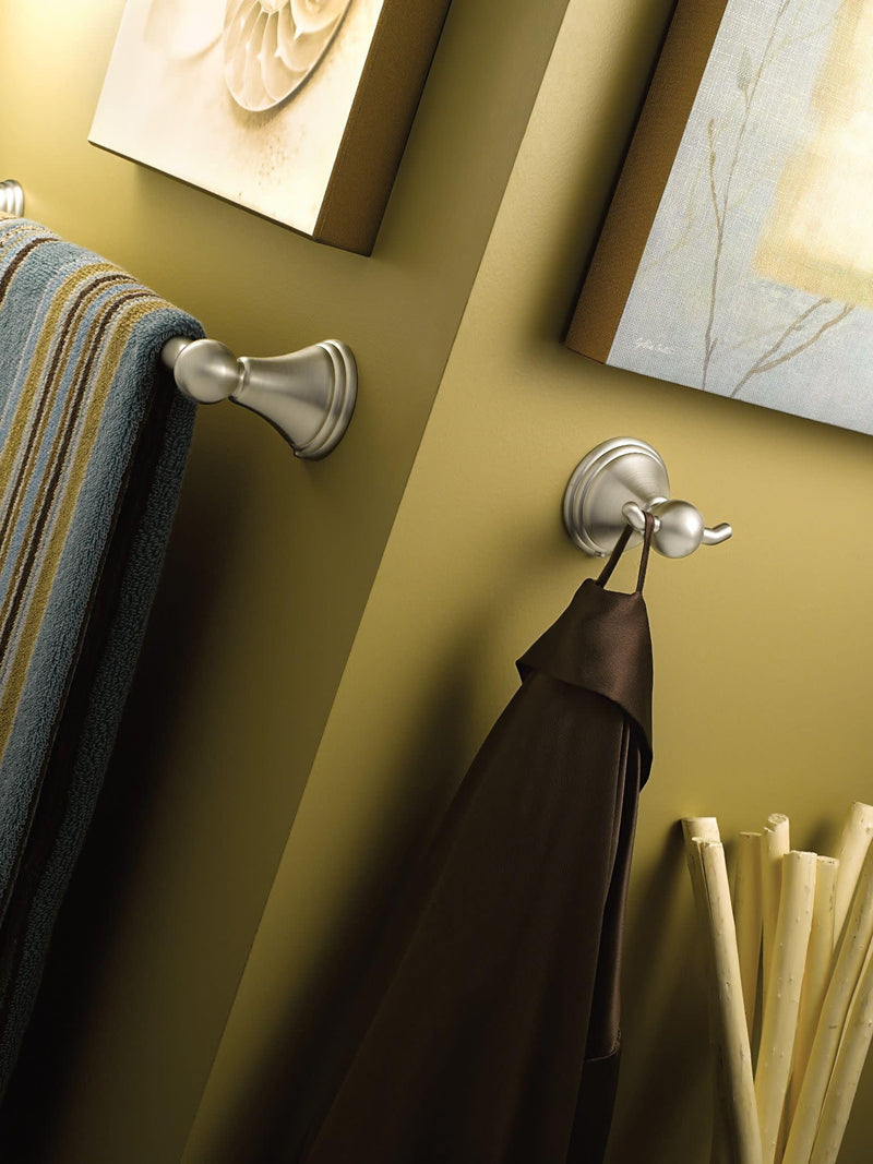 Moen Preston Brushed Nickel 24-Inch Single Wall Mounted Bathroom Towel Bar, DN8424BN 24 Inch 24" Towel Bar