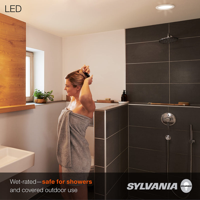 Sylvania 8" Slim Microdisk Recessed LED Downlight Kit, Dimmable, 20W, 5 CCT Color Selectable (2700K/ 3000K/ 3500K/ 4000K/ 5000K), Wet Rated, 90 CRI - 1 Pack (61407) 5cct in One (2700k/3000k/3500k/4000k/5000k) 1 Count (Pack of 1)