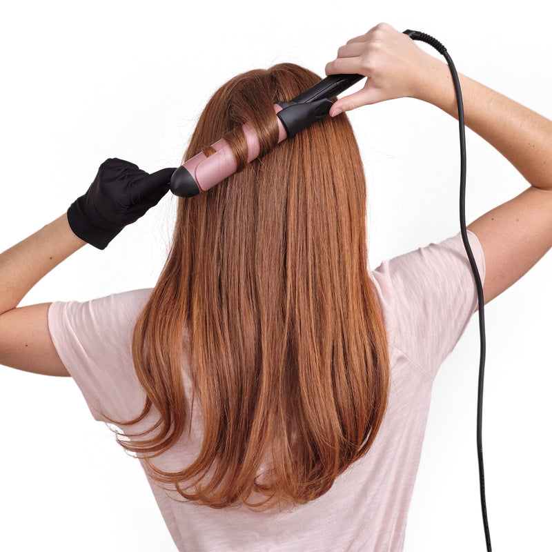 Babyliss Rose-Quartz 38mm Curling Tong - Natural Waves & Big Curls, Pink | Curling Iron For Large Curls, Quartz-Ceramic, Long Barrel, 6 Heat Settings, Fast Heat-Up, Auto Shut Off, Heat Mat, 2453U Pink - 38mm Tong