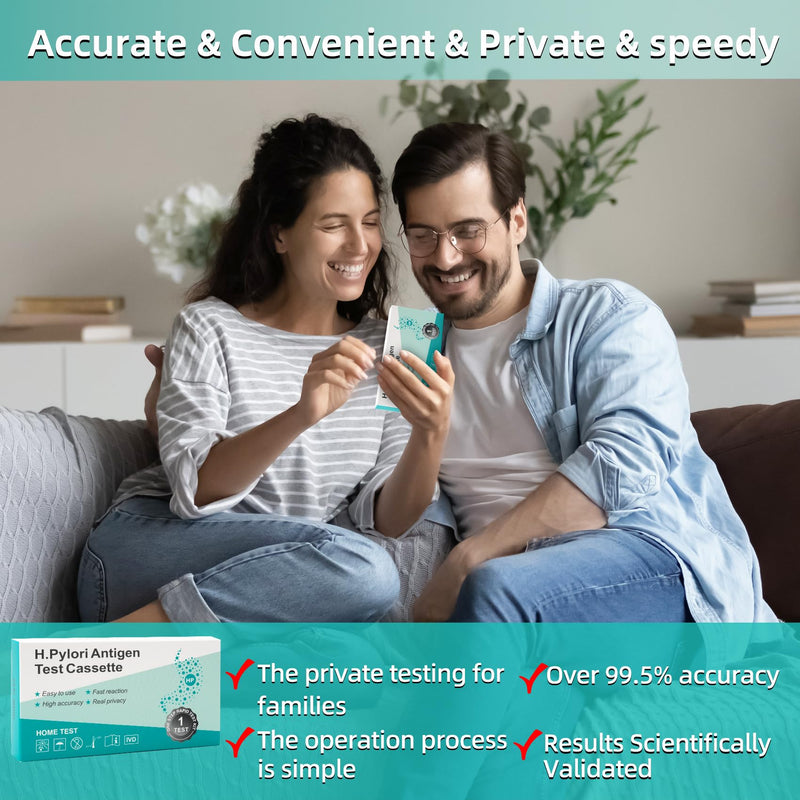 H. Pylori Helicobacter Pylori Stool 2Test Kit, 10-15 Minutes, Highly Accurate, Easy to Use，Home Testing, No Lab Visit Required
