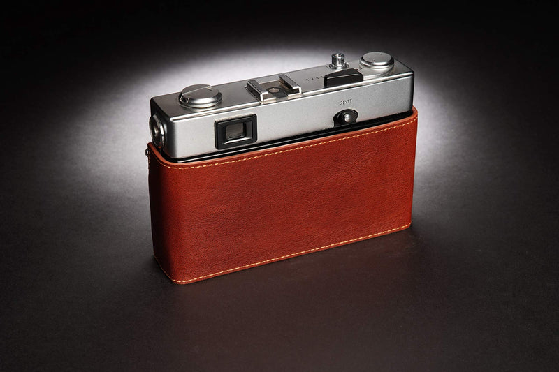 35 SP Case, BolinUS Handmade Genuine Real Leather Half Camera Case Bag Cover for Olympus 35 SP Camera with Hand Strap (LavaBrown) LavaBrown