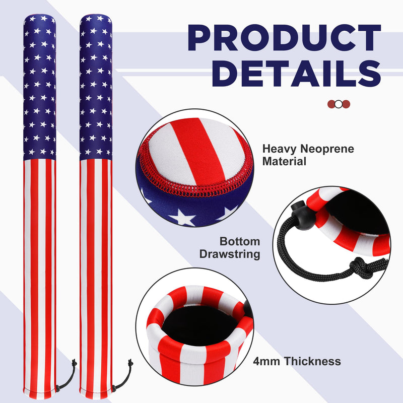 48" USA Boat Trailer Guide Pole Cover- Heavy Duty Neoprene Boat Trailer Capped Guide Protective Cover- 4th of July American Flag Marine Trailer Guide Poles Cover for Sailboat Trailer (Set of 2) 48 Inch