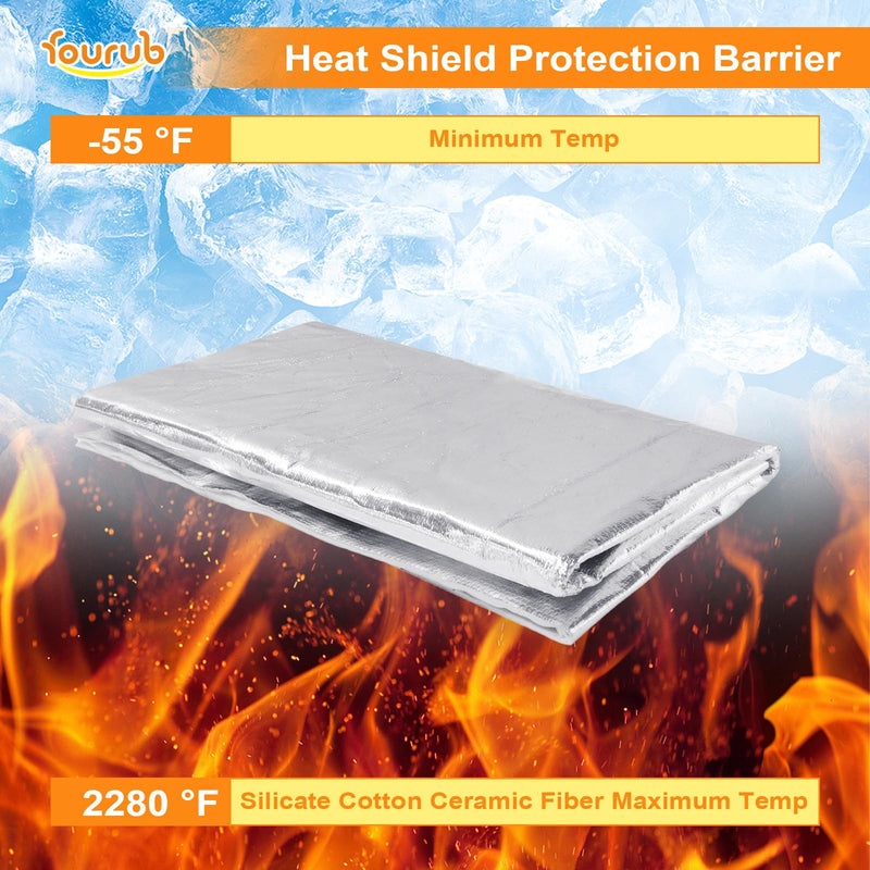 Automotive Aluminized Heat Shield Up to 2280°F High Temp Thermal Barrier Fiber (None Adhesive Backed) (1/4" X 36" X 24") 1/4" X 36" X 24"