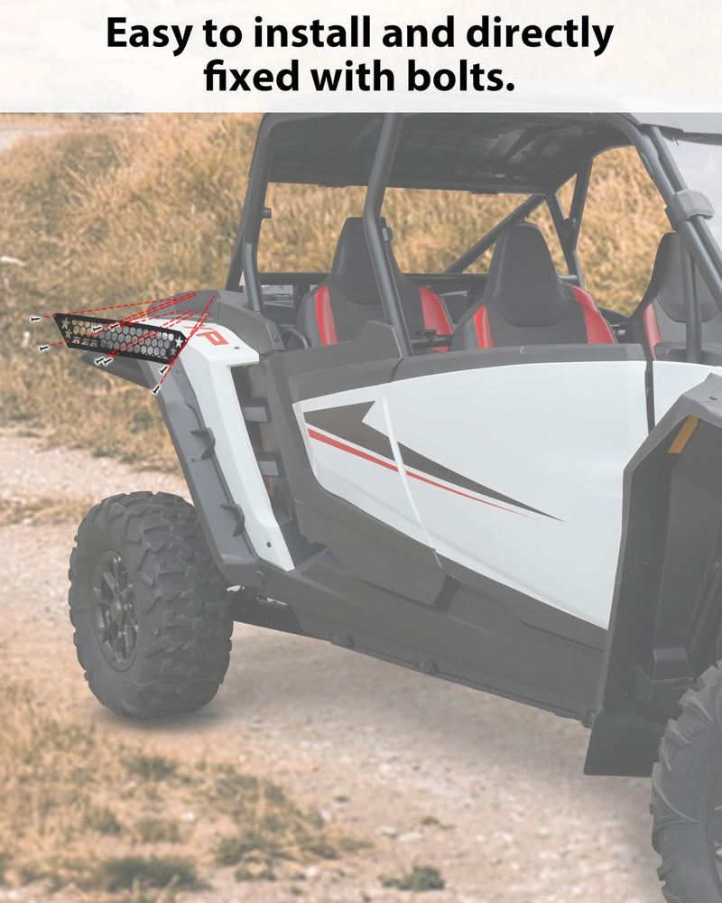KEWISAUTO Air Intake Cover Black Aluminum Combined Mesh Engine Side Vent Grill Filter-Air Inlet Protection Cover Bezel for Polaris RZR XP / XP4 1000 2024 2025 Accessories (4PCS)