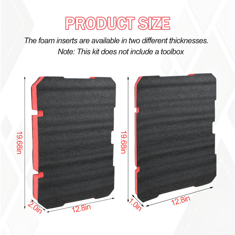 Foam Inserts Fits Milwau-kee Packout 48-22-8424 Drawer foam tool box inserts 2 pcs Black/Red