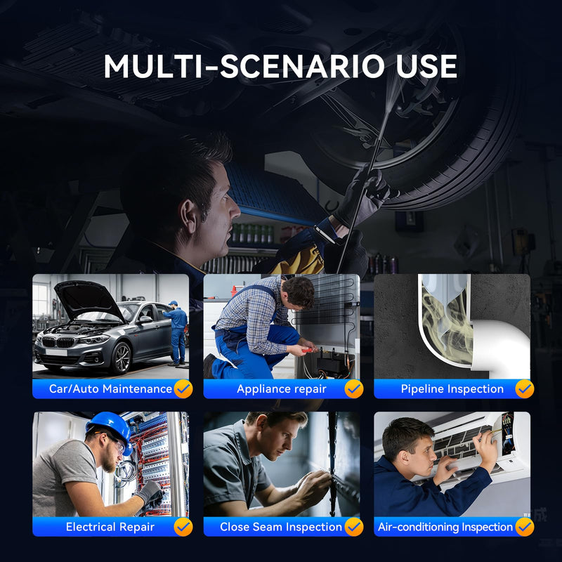 MUCAR E021 USB Endoscope Borescope, 720P Borescope with 6 Adjustable LED Light, Compatible with PC and MUCAR Scanners