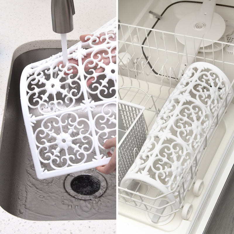 GASARE, Extra Large, Thick, Silicone Trivet for Hot Dishes, Pots, and Pans, Heat Resistant Mat for Countertop, Hot Pad for Kitchen, Easy to Clean, 16 x 12 x 3/8 Inches, White 16 x 12 Inches