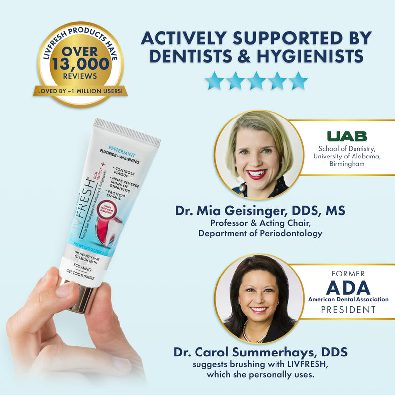 LIVFRESH Gum Protect Toothpaste Gel, Gingivitis Treatment, Reduces Bleeding, Swollen Gums 400% Better, Cavity Protection, Remineralizes Teeth, Whitens Teeth, Stannous Fluoride (1.75 Ounce (Pack of 1) 1.75 Ounce (Pack of 1)