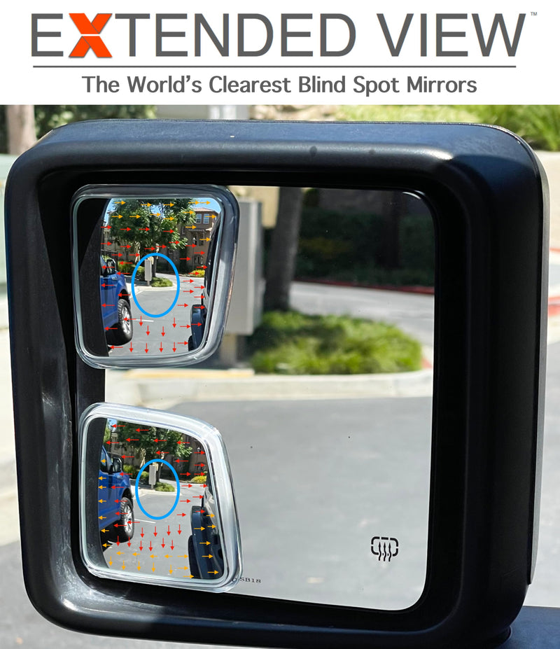 Custom Blind Spot Mirrors- Compatible with 2007-Present Jeep Wrangler | blind spot mirrors compatible with Jeep Wrangler JK and JL | NXTGEN Extended View Blind Spot Mirrors
