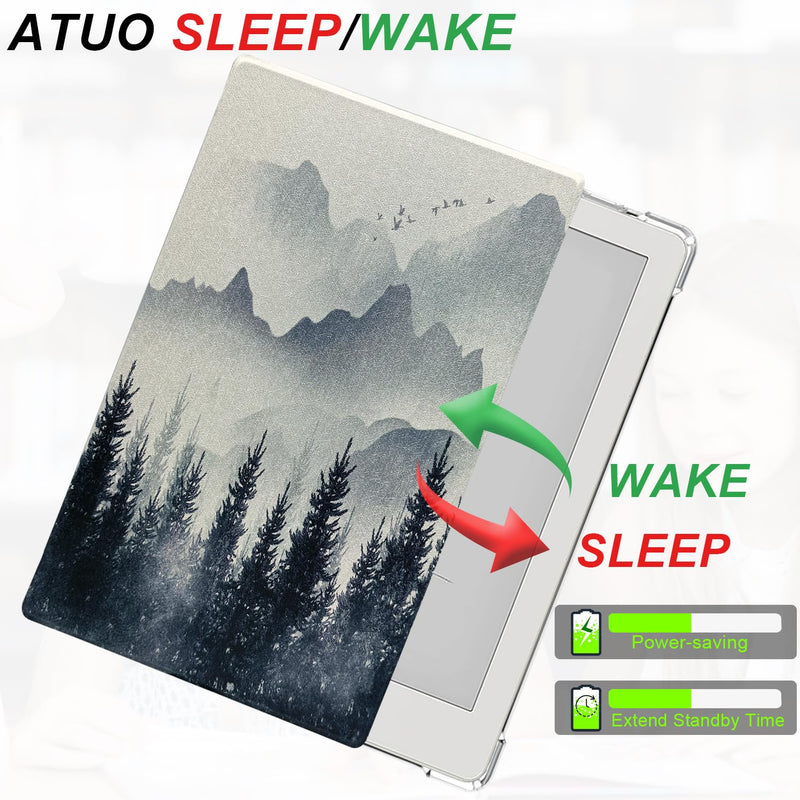 Folio Case for Onyx Boox Go 6 (Gen II/Gen I 2026/2025) Ultra-Thin Enhanced Auto Sleep/Wake Cover with Transparent TPU Back Thickened Corners, Magnetic Closure (Misty Forest) Misty Forest