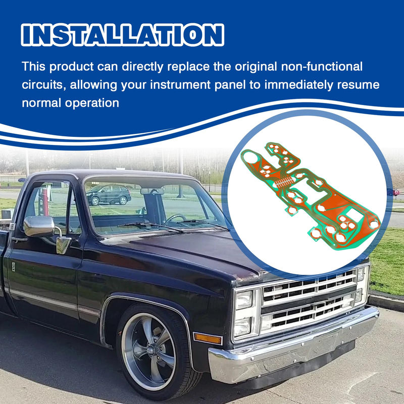 for 25044897 Instrument Cluster Printed Circuit Board for Chevy Truck 1981-1987 Printed Circuit Board with Gauges but Without Tachometer