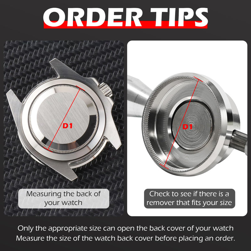 Watch Case Opener, Watch Back Remover Tool, Caseback Removal Tool Kit, Different Sized Watches Repair Set Compatible with Rolex, Watches Lid Opener