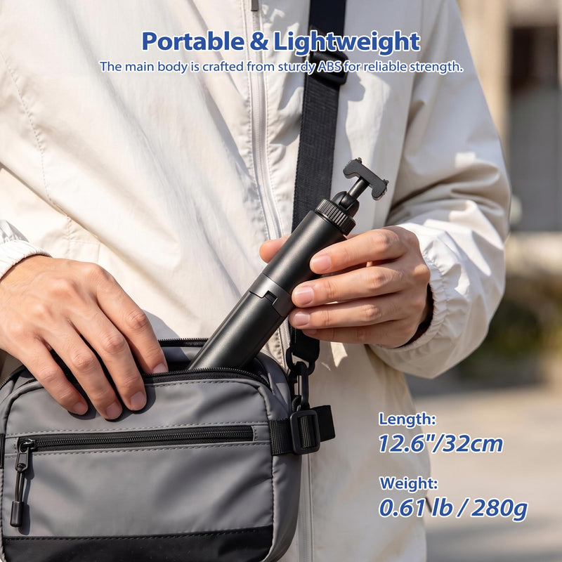 Walking Way 66"/168CM Auto-Open Selfie Stick Tripod, Invisible Selfie Stick for Insta360 Ace/Ace Pro/2/X5/X4 Air, 360° Rotatable Pop-Open Camera Stand, Stable Throwpod for Travel/Vlog