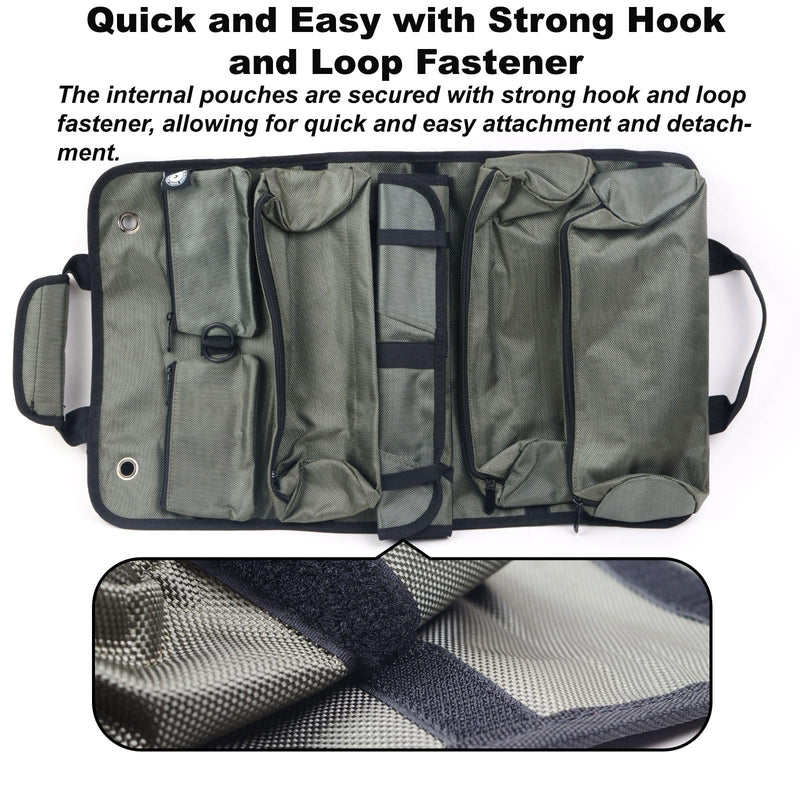 Gabil Antenna Roll Bag for Ham Radio – GR-ARB01 Brown | 1680D Water-Resistant Organizer for Coils, Whips, Tools | Lightweight, Durable, Modular Pockets
