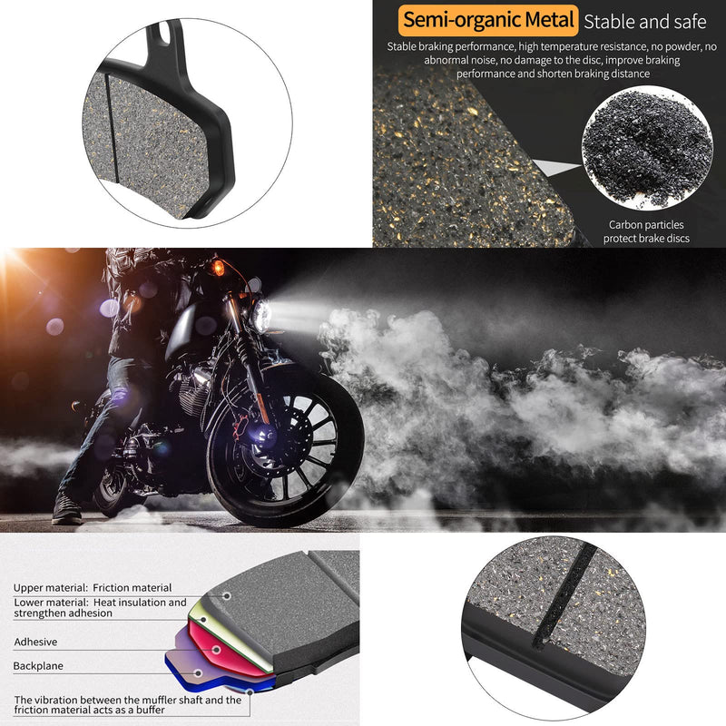 Front & Rear Brake pads replacement for HARLEY Road Glide 2008-2021/Street Glide 2008-2022/Road King 2008-2021/Ultra Classic Electra Glide 2008-2021 Ceramic