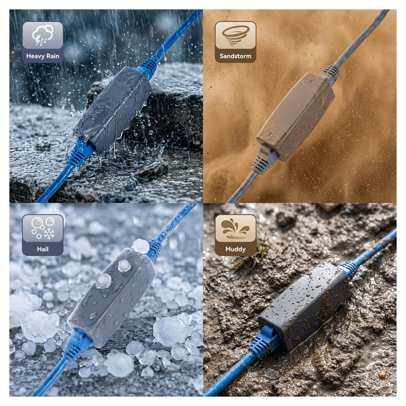 ELUTENG Starlink Cable Coupler Extension to RJ45 Cables Starlink Ethernet Adapter IP68 Waterproof 10Gbps Cat7 Shielded Inline Joiner for Gen 3/Mini Dish, Router