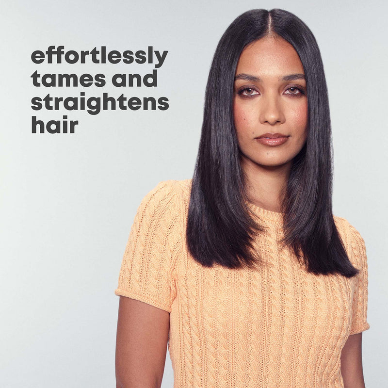  [AUSTRALIA] - REVAMP Deepform Ceramic Straightening Brush - Hair Straightening Paddle Hot Brush, Ionic Technology, Extra Long Heated Bristles for Frizz Free Hair, Oil Infused for Salon Professional Shine, White