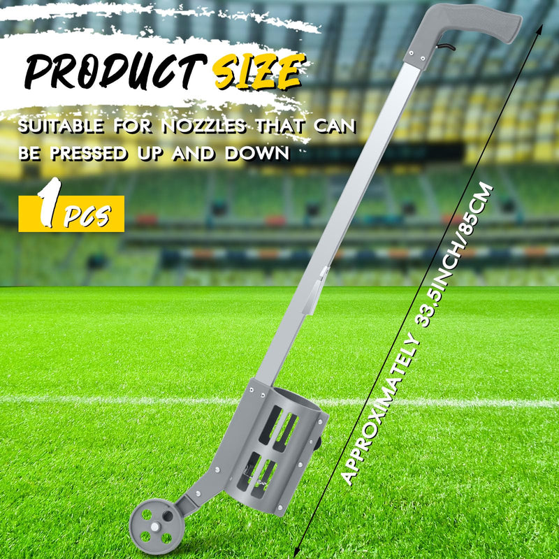 Zonon 1 Pcs Marking Paint Wand for Inverted Spray Paint 5.7 x 3.38 x 32.4 Inch Line Stripe Ground Wheeled Marking Wand Stick for Sport Field Utility Parking Construction Identification, T-tip Nozzle
