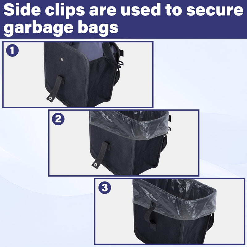 Car Trash Can, Foldable Trash Can Collapsible Hanging Trash Bag for Car Seat, 2 Gallons Leakproof Garbage Bags, Cars Must Haves Interior Accessories Essentials