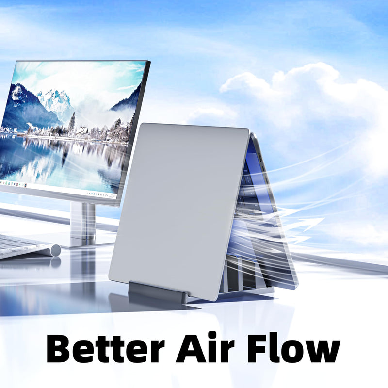 Vertical Laptop Stand Holder Plastic Adjustable Desktop Notebook Dock Space-Saving 5 in 1 for All MacBook Pro Air, Mac, HP, Dell, Microsoft Surface, Lenovo (Black Aggravation)