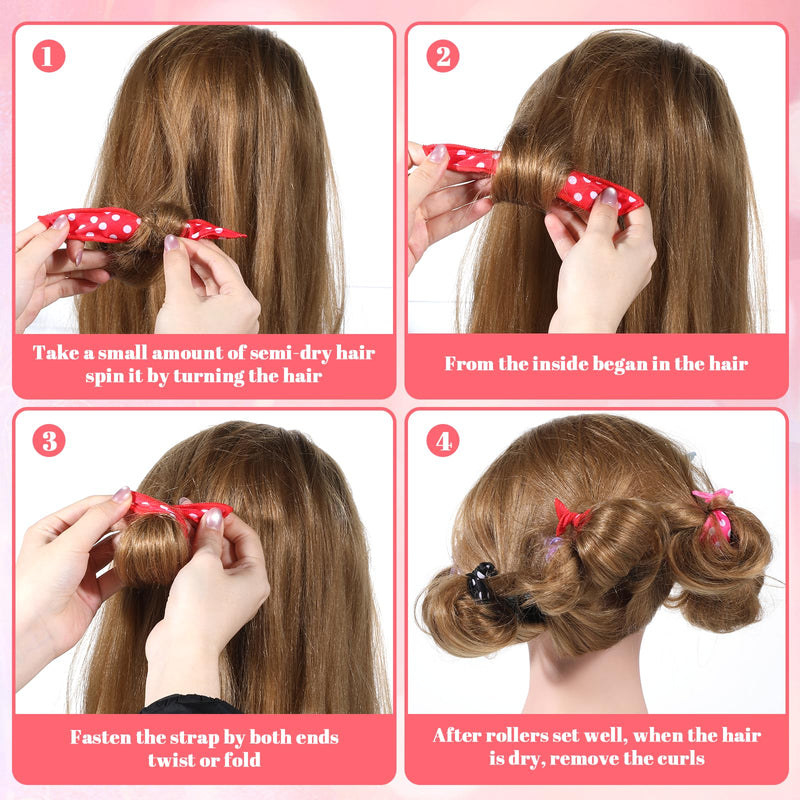  [AUSTRALIA] - 15 Pcs Hair Curler Rollers Soft Satin Sponge Rollers DIY Night Sleep Foam Hair Styling Tools Flexible Pillow Sponge Curlers for Women Tousle Hairstyle No Heat Heatless Purple, Red, Blue, Black, Pink 15 count (Pack of 1)