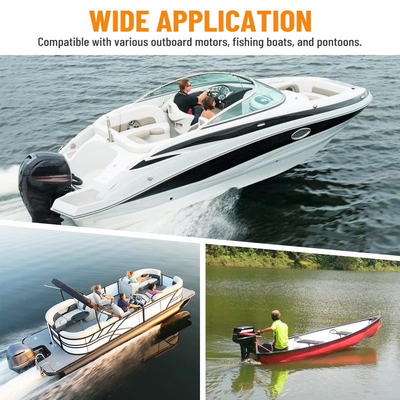 2PCS Boat Transom Saver, Outboard Wedge Motor Support, Boat Motor Engine Support, Compatible with 3-Ram Hydraulic Trim/Tilt Systems for Outboard Motor, Boats, Pontoons and Canoes 9 inch-Black-2 pc