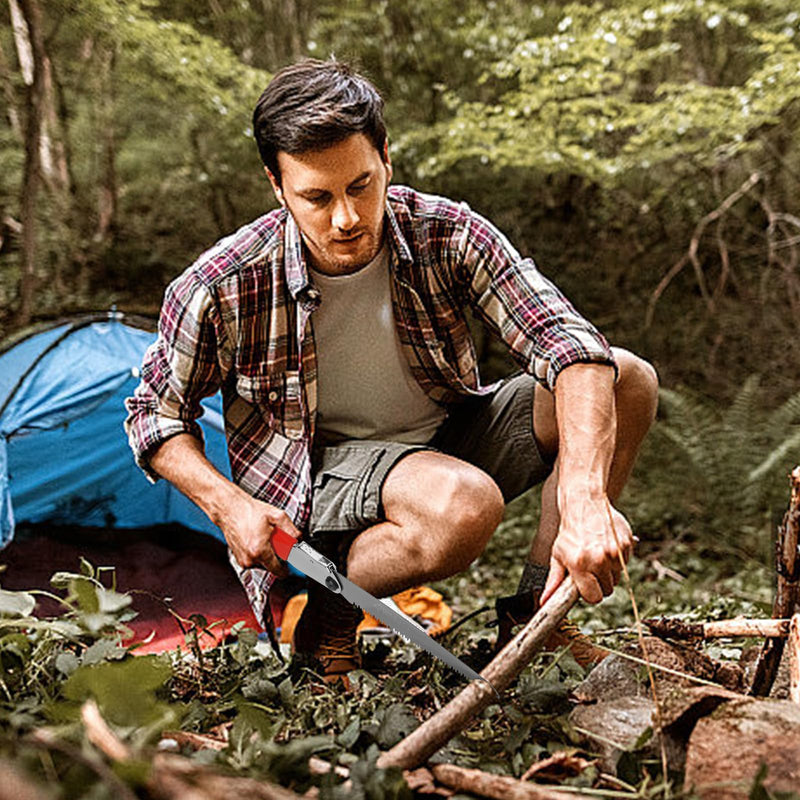 Folding Saw, 8" Branch Handsaws for Wood Cutting, Camping & Tree Pruning, Premium SK-5 Steel with Multi-Level Hardened Teeth, Outdoor Portable foldable survival/camp/bushcraft saw