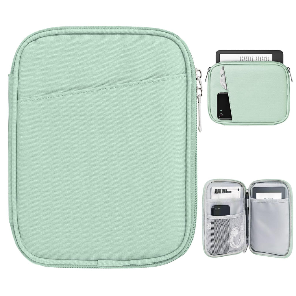 TiMOVO 6-7 Inch Tablet Sleeve for All-New Kindle 2022/10th Gen 2019 /Kindle Paperwhite 11th Gen 2021/Kindle Oasis E-Reader, Protective Case with Pocket for Kindle (8th Gen, 2016), Agave Green A-Agave Green