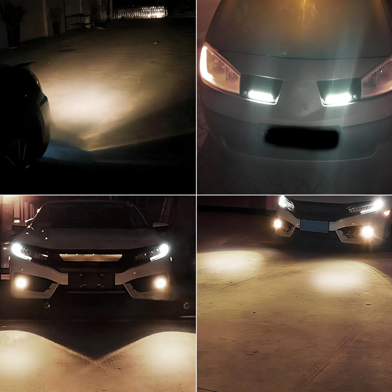 4Pcs 23mm DC 12V Black shell Eagle Eye Cob LED Car Fog DRL Daytime Running Light Backup Reverse Tail Rock Lights Headlights Signal Lamp Small bulb DIY use for car and motorcycle (Warm white) Warm white