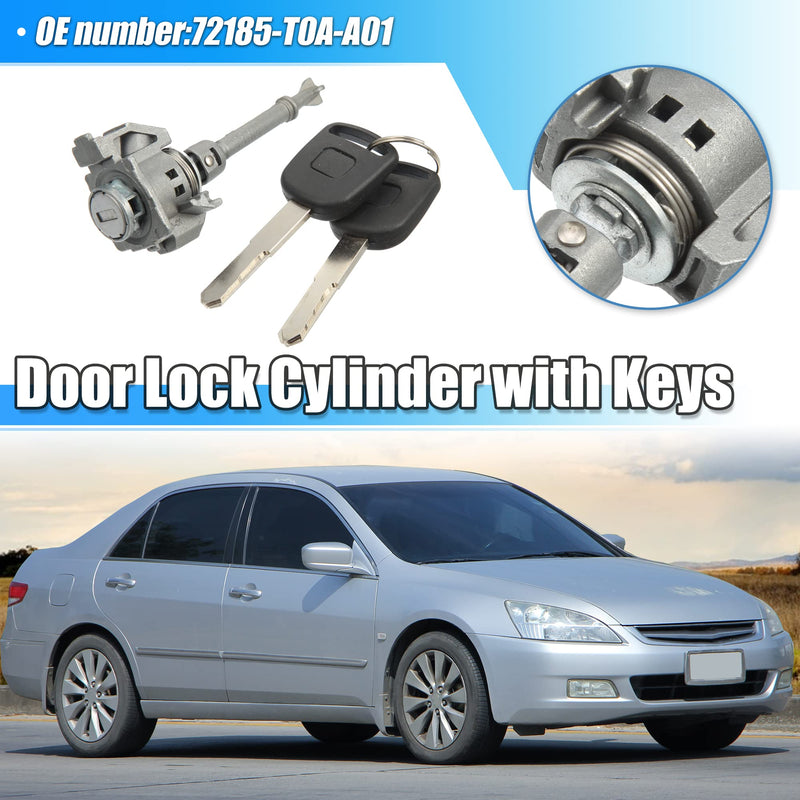 X AUTOHAUX 1 Set Driver Side Door Lock Cylinder Set Kit with 2 Keys for Honda CRV 2012-2016 72185-T0A-A01