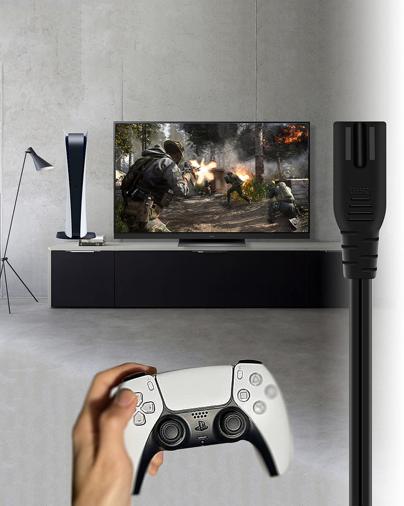 [UL Listed] 6ft Ac Power Cord for Ps5 Ps4 Ps3 Playstation 4 3 Slim Ac Power Cable