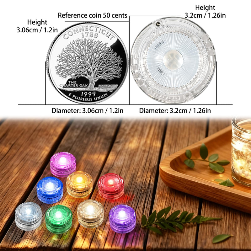 HL Submersible LED Lights,Yellow Mini LED Tea Light,150 Hour Runtime | Waterproof Battery Powered Small Flameless Lights for Weddings,Vases,Home,Festivals and Parties,12pcs (Built-in 24 Batteries) Yellow 12P