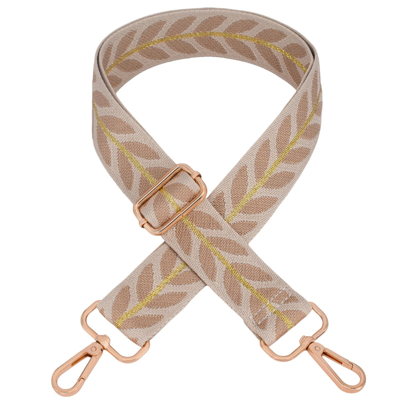 Replacement Purse Strap Shoulder Strap Adjustable Crossbody Strap for Women Crossbody Wide Shoulder Bag Khaki vine-Gold Metal