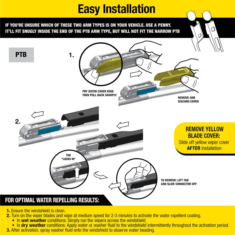 Rain-X 810165 Latitude 2-In-1 Water Repellent Wiper Blades, 22 Inch Windshield Wipers (Pack Of 2), Automotive Replacement Windshield Wiper Blades With Patented Rain-X Water Repellency Formula 22" and 22"