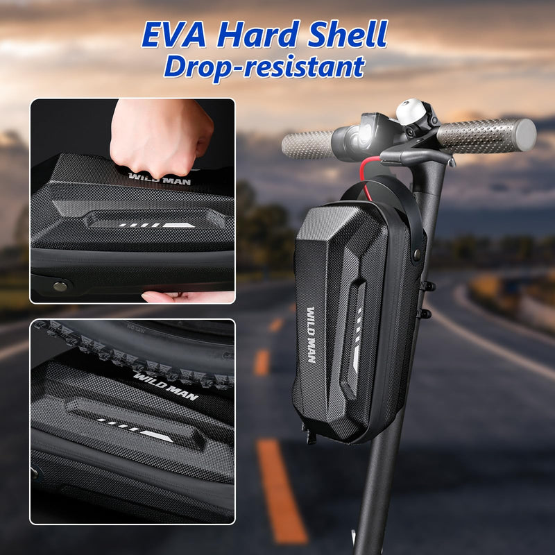 flintronic Scooter Storage Bag, 2L Large Capacity Scooter Handlebar Bag, EVA Handlebar Waterproof Front Bag for Carrying Phone, Wallet, Repair Tools, Charger Tools